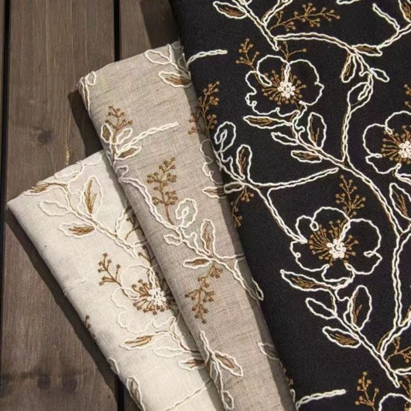 Lace Dress - ผ้าลูกไม้ปักลายบนผ้าทูลล์ ผ้าลินิน ผ้าฝ้าย ลายเชือกปักแบบวินเทจ สำหรับชุดเดรสโปร่งบาง ชุดราตรี