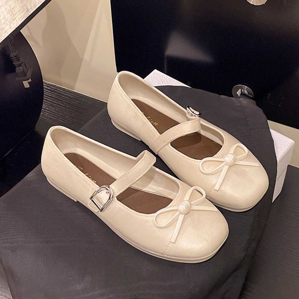 Womens Heels - รองเท้าแตะผู้หญิงแบบผูกโบว์ประดับมุก ดีไซน์หวาน น่ารัก ใส่ได้หลากหลาย ไม่ลื่น เหมาะกับชุดฤดูร้อน