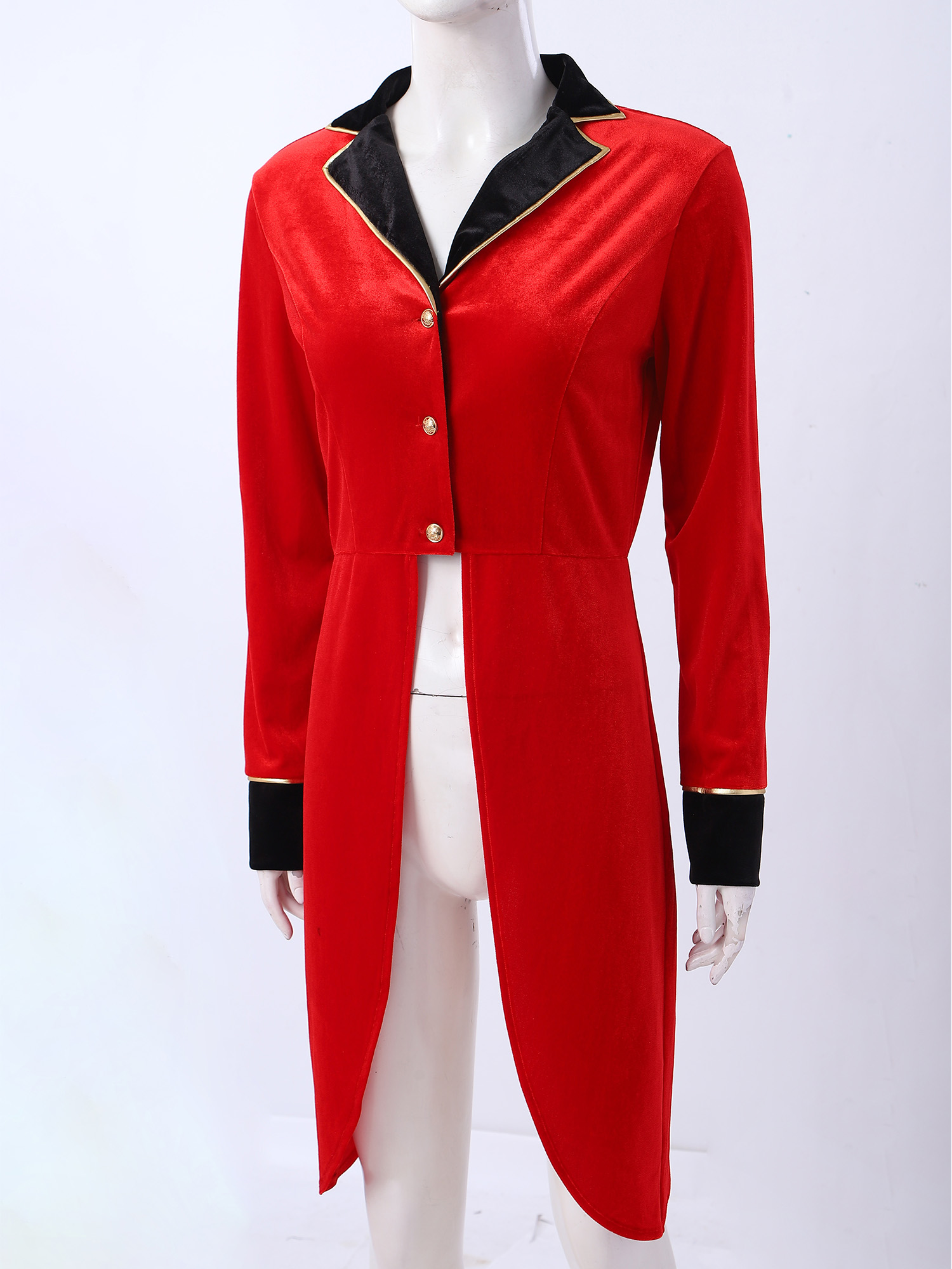Womens Blazer - เสื้อโค้ทแจ็คเก็ตสตรีสไตล์หัวหน้าคณะละครสัตว์ ชุดแสดงโชว์แมน คอสเพลย์ฮาโลวีน งานคาร์นิวัล เสื้อโค้ทกำมะหยี่สไตล์เจ้าหญิงราชวงศ์ยุคกลาง
