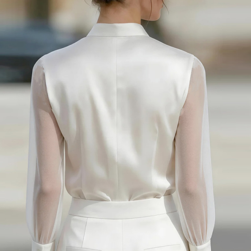 เสื้อเชิ้ตแฟชั่นตาข่ายซีทรูแบบ - Silk Blouse บทวิจารณ์และราคา