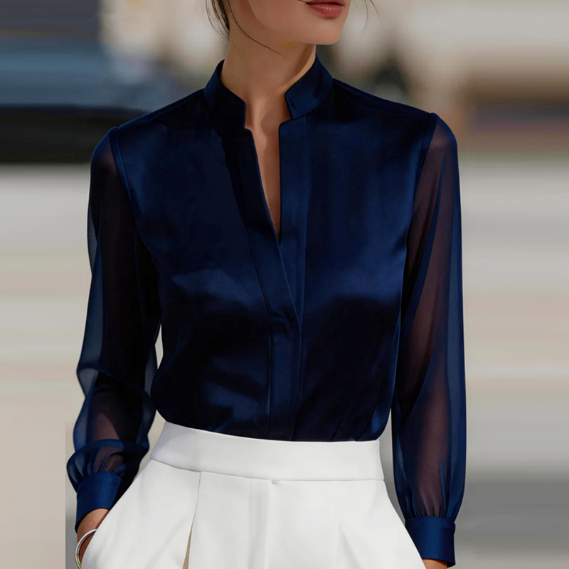 เสื้อเชิ้ตแฟชั่นตาข่ายซีทรูแบบ - Silk Blouse บทวิจารณ์และราคา