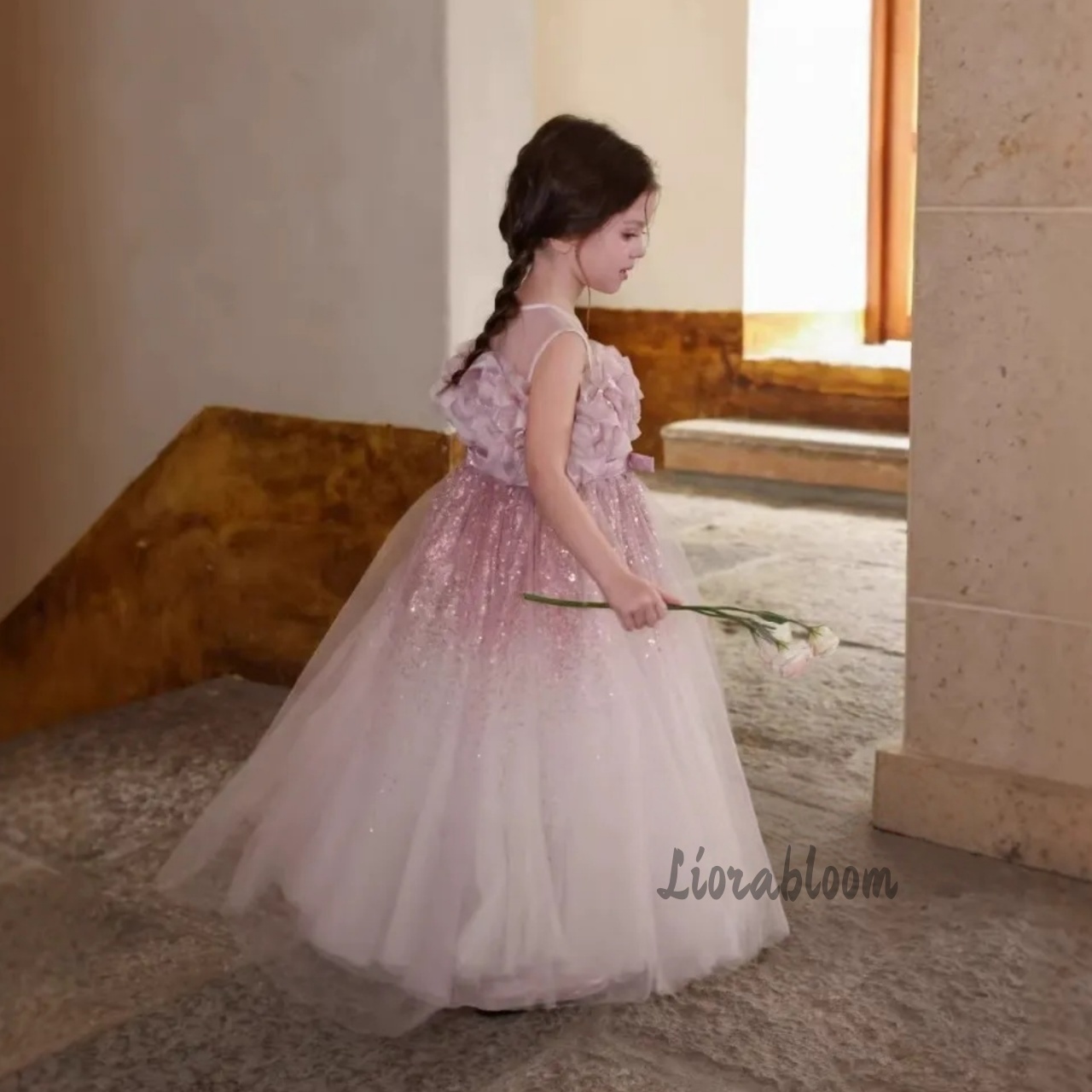ชุดเดรสเด็กผู้หญิงสีชมพู ผ้าทู - Formal Skirt บทวิจารณ์และราคา