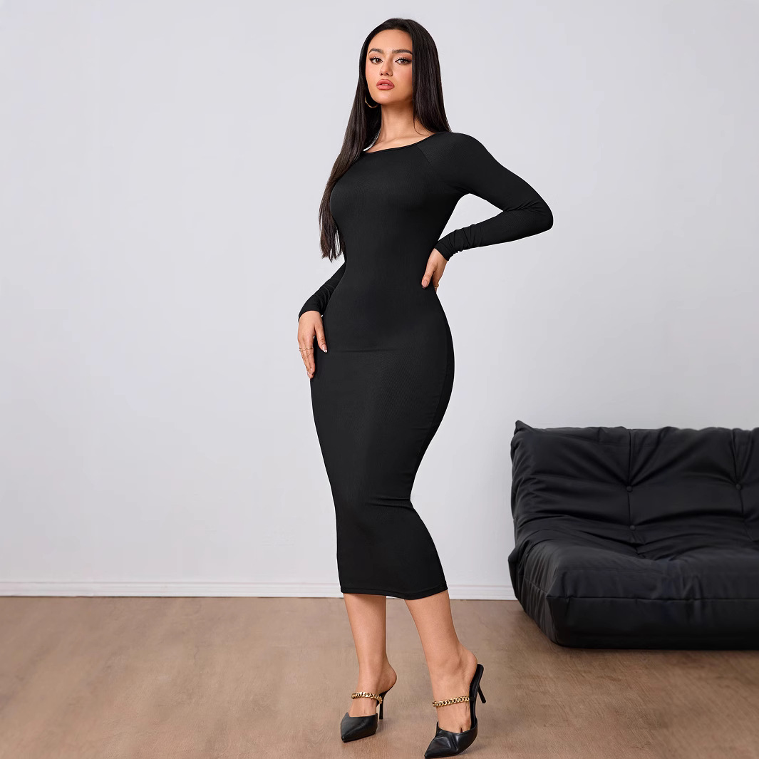 ชุดเดรสแฟชั่นผู้หญิงเรียบง่ายส - Midi Dress บทวิจารณ์และราคา