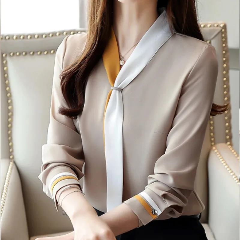 เสื้อเชิ้ตทำงานคอวีแขนยาวลำลอง - Silk Blouse บทวิจารณ์และราคา