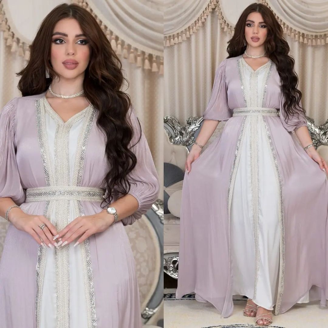 ชุดเดรสเลื่อมสีลาเวนเดอร์ คอวี - Formal Dress บทวิจารณ์และราคา